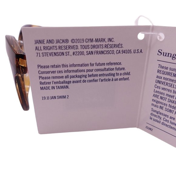 NWT Janie And Jack Cat Eye Sunglasses Girls 0-2 Years Tortoiseshell Pink - Picture 7 of 8